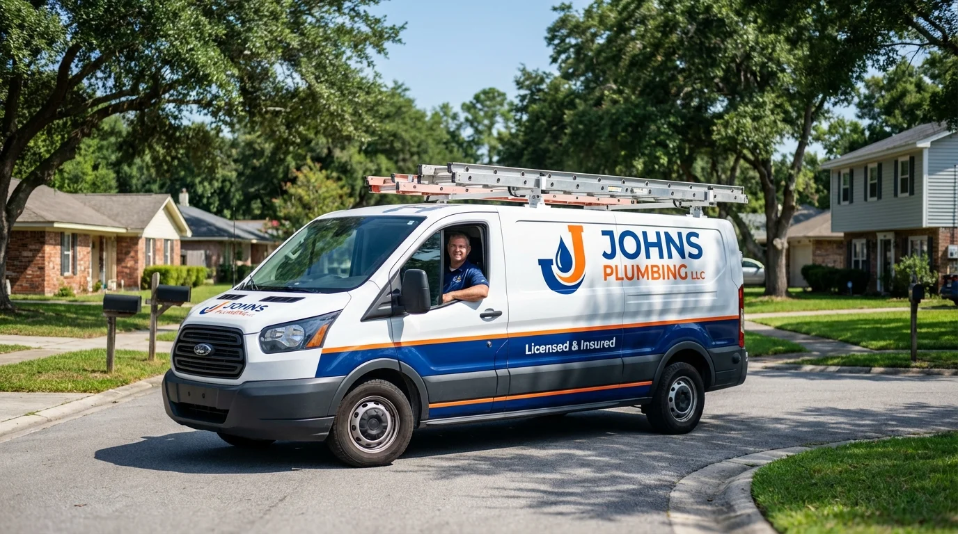 Johns Plumbing LLC service van in Laramie, WY