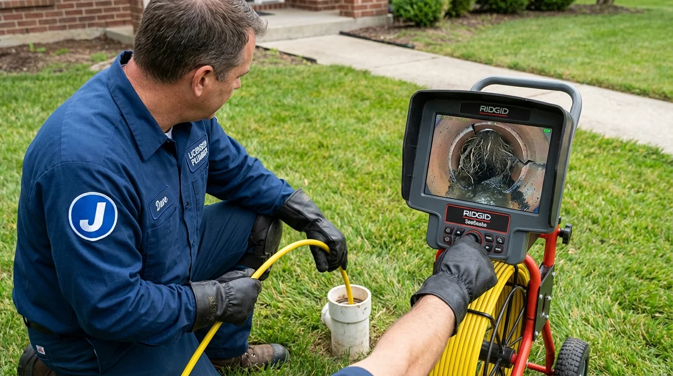 Sewer camera inspection being performed by Johns Plumbing LLC in Laramie